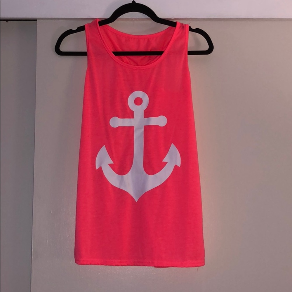 Hot pink sailor tank. Size Large.